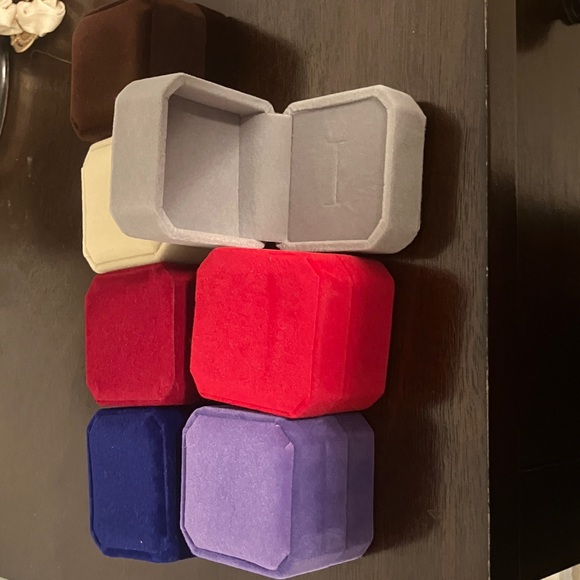Jewelry - Lot of 7 New Colorful Velvet Jewelry Boxes